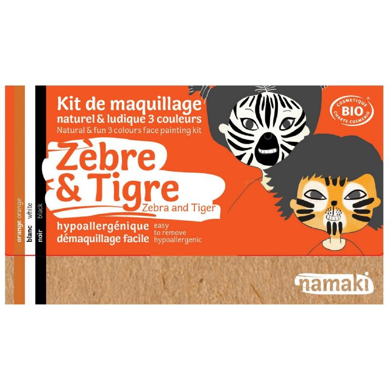 Kit Maquillaje Infantil Natural Cebra y Tigre de Namaki