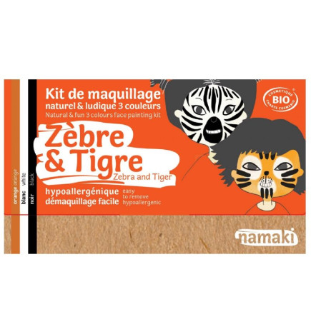 Kit Maquillaje Infantil Natural Cebra y Tigre de Namaki