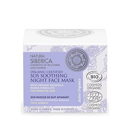 Mascarilla SOS calmante de noche Natura Siberica (piel sensible) 50 ml.