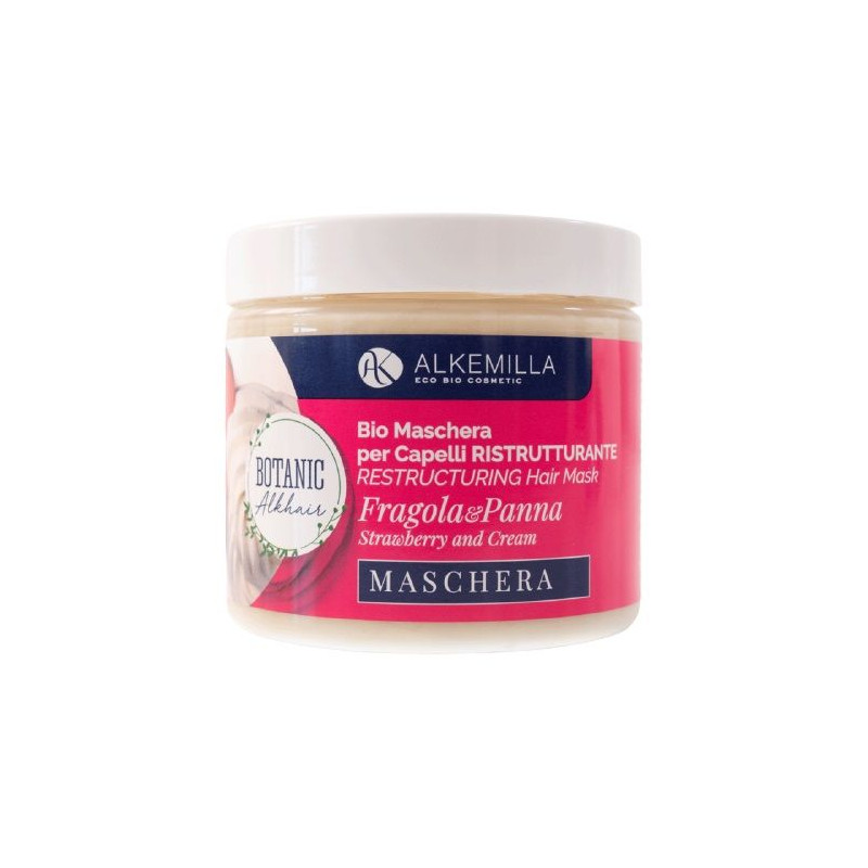 Mascarilla reestructurante Fresas y nata Alkemilla 200 ml.