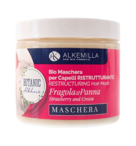 Mascarilla reestructurante Fresas y nata Alkemilla 200 ml.