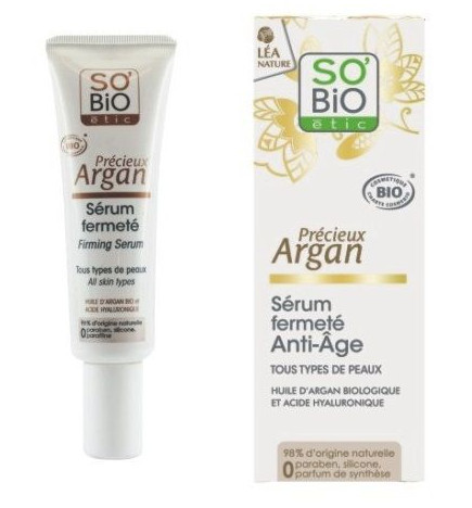 Serum reafirmante con argán y ácido hialurónico So Bio 30 ml.