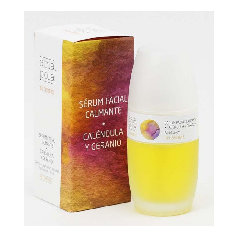 Serum Calmante Caléndula y Geranio Amapola Biocosmetics 30 ml.