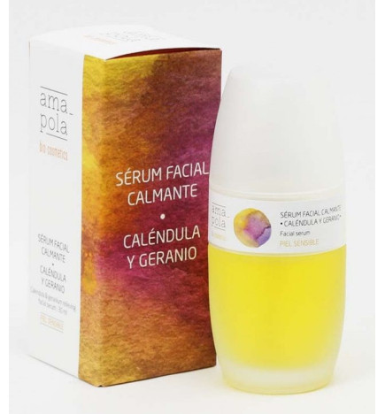 Serum Calmante Caléndula y Geranio Amapola Biocosmetics 30 ml.