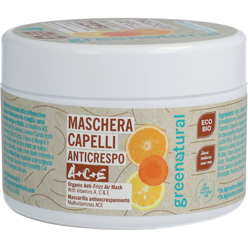 Mascarilla antiencrespamiento multivitamínica ACE Greenatural 200 ml.