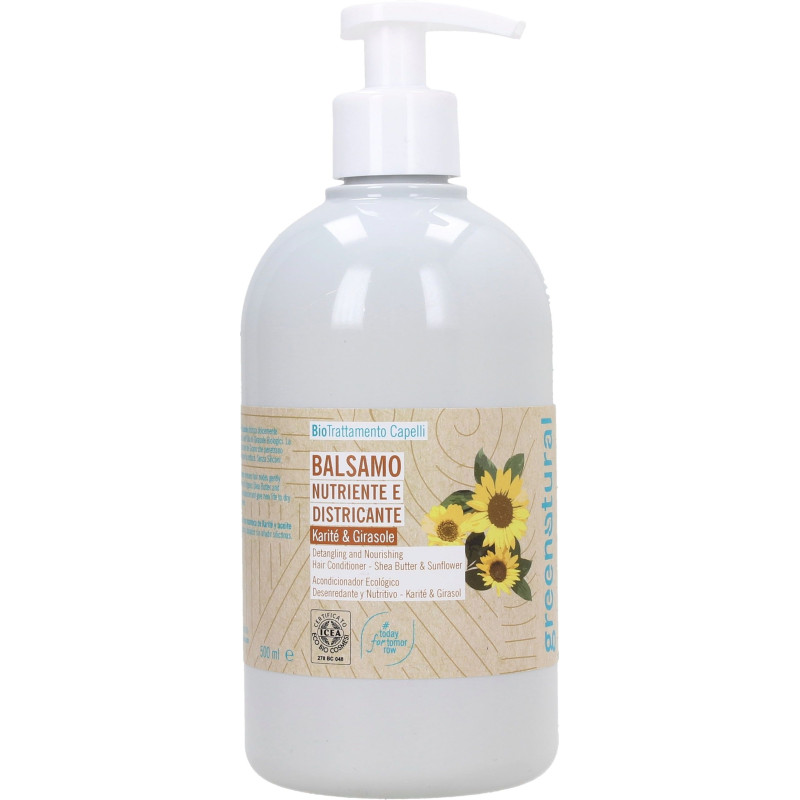 Acondicionador Karité y Girasol para cabello seco y dañado Greenatural 500 ml.