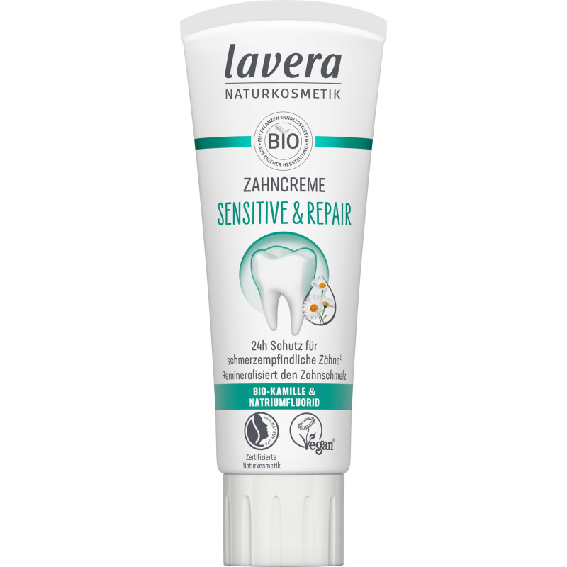 Dentífrico Sensitive Manzanilla y Flúor Bio Lavera 75 ml.