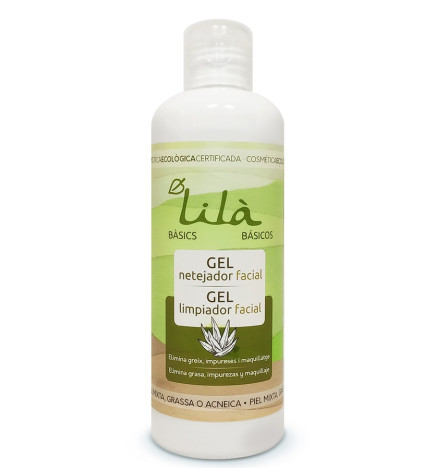 Gel limpiador (piel mixta/grasa/acné) Lilà  Cosmètics 250 ml.