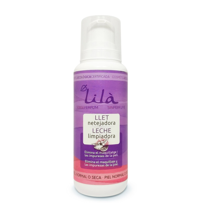 Leche limpiadora desmaquillante sin perfume Lilà Cosmètics 200 ml.