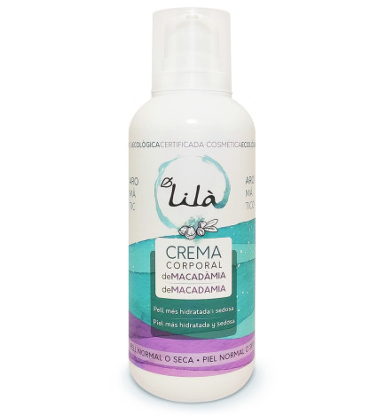 Crema hidratante corporal Macadamia Lilà  Cosmètics 400 ml.