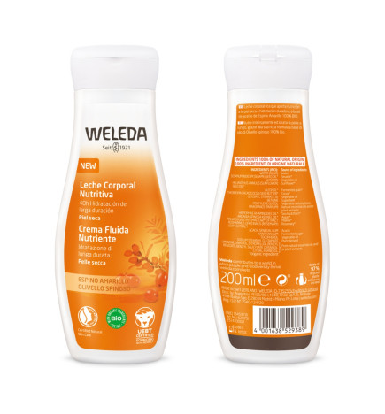 Leche corporal nutritiva de Espino Amarillo Weleda 200 ml.