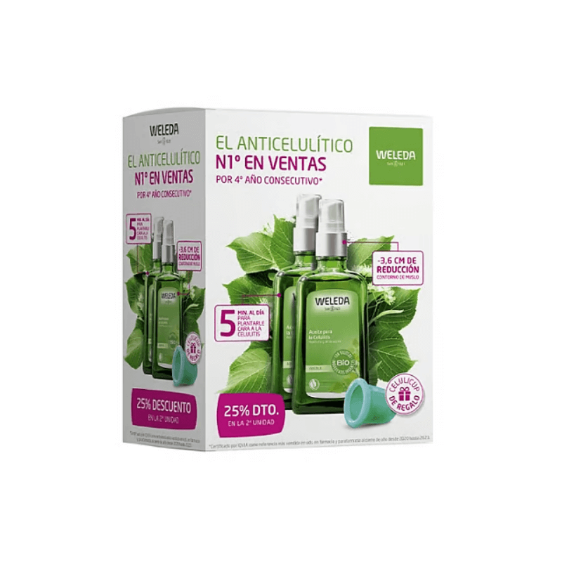 Doble pack de Aceite anticelulítico Abedul Weleda 2 x 100 ml.