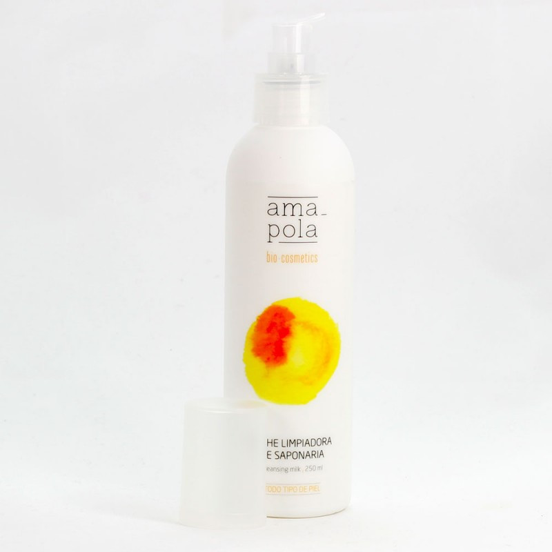 Leche limpiadora de saponaria Amapola Biocosmetics 250 ml.