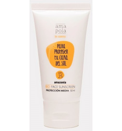 Crema hidratante facial con protección media SPF25Amapola Biocosmetics 50 ml.