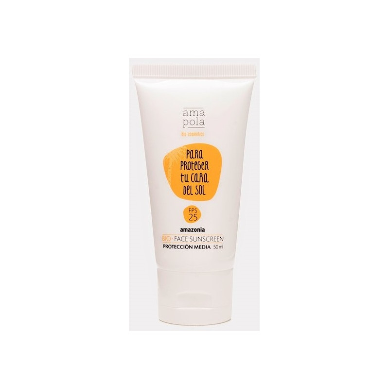 Crema hidratante facial con protección media SPF25Amapola Biocosmetics 50 ml.