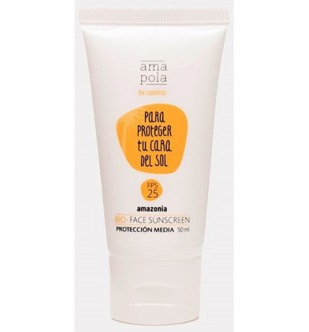 Crema hidratante facial con protección media SPF25Amapola Biocosmetics 50 ml.