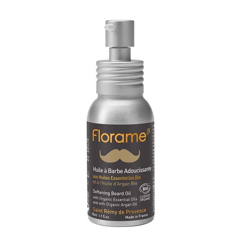 Aceite acondicionador suavizante para barba Florame 50 ml.