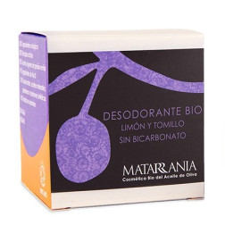 Desodorante Limón Tomillo sin bicarbonato Matarrania 30 ml.