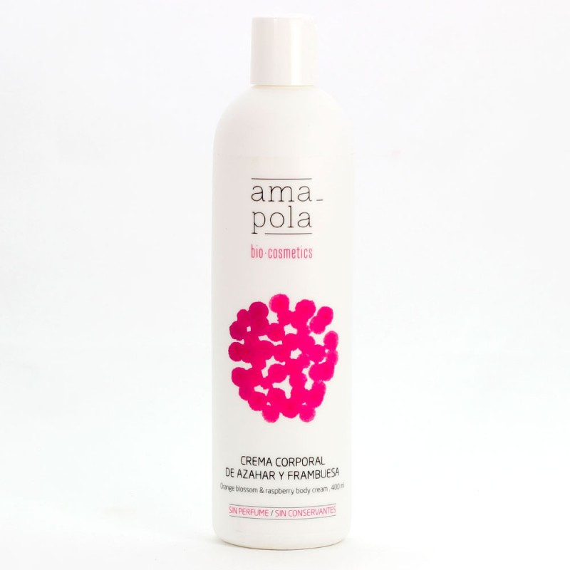 Leche Corporal Azahar y Frambuesa Amapola Biocosmetics 400 ml. Leche Corporal Azahar y Frambuesa Amapola Biocosmetics 400 ml.