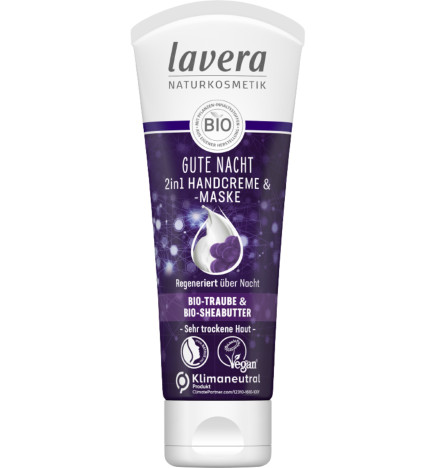 Crema-Mascarilla Manos 2 en 1 Buenas Noches Lavera 75 ml.