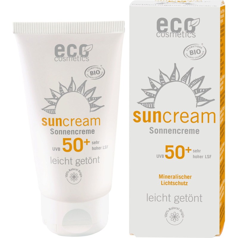 Crema Solar FPS 50+ con toque color Eco Cosmetics 75 ml.