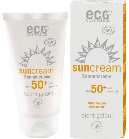 Crema Solar FPS 50+ con toque color Eco Cosmetics 75 ml.