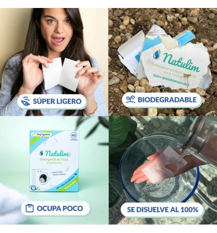 Detergente en tiras Natulim Floral (40 lavados)