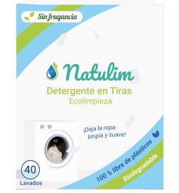 Detergente en tiras Natulim sin fragancia (40 lavados)