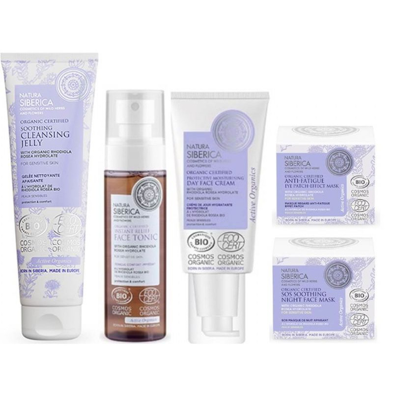 Pack cuidado facial completo Natura Siberica piel sensible 5 productos