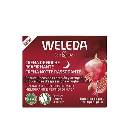 Crema de Noche Reafirmante de Granada y Péptidos de Maca Weleda 40 ml.