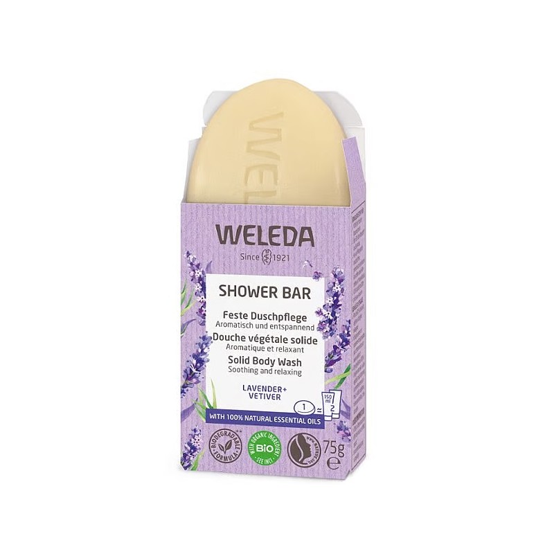 Jabón de ducha sólido Relajante Lavanda Weleda 75 g.