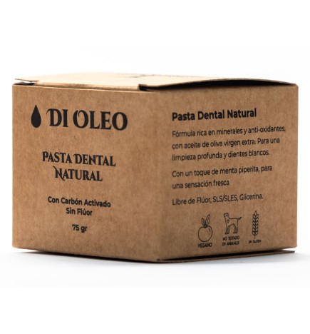 Pasta de dientes con Carbón Activado Sin Flúor Di Oleo 75 g.