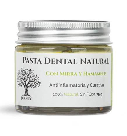 Pasta de dientes curativa con Mirra y Hamamelis Sin Flúor Di Oleo 75 g.