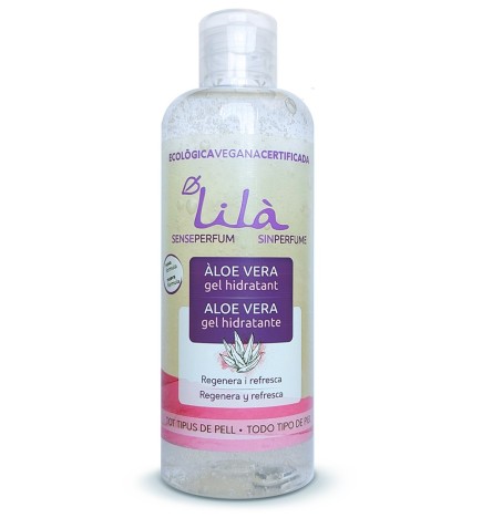 Gel Aloe Vera hidratante sin perfume Lilà Cosmètics 250 ml.