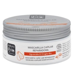 Tratamiento Mascarilla Reparadora aguacate y ginkgo NaturaBIO 200 ml.