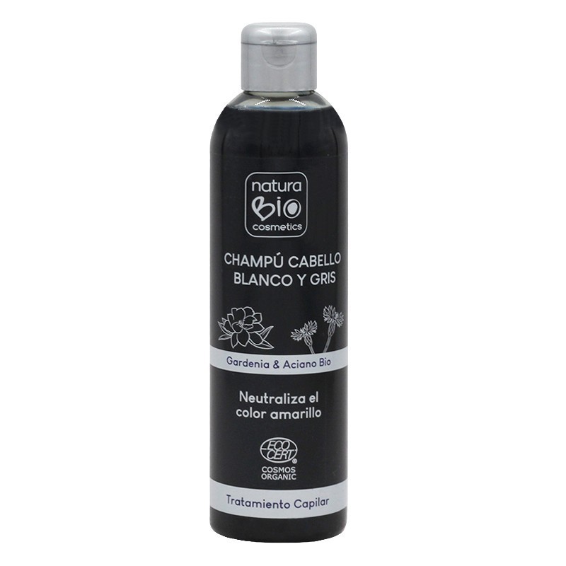 Champú Cabello Blanco y Gris NaturaBIO 250 ml.