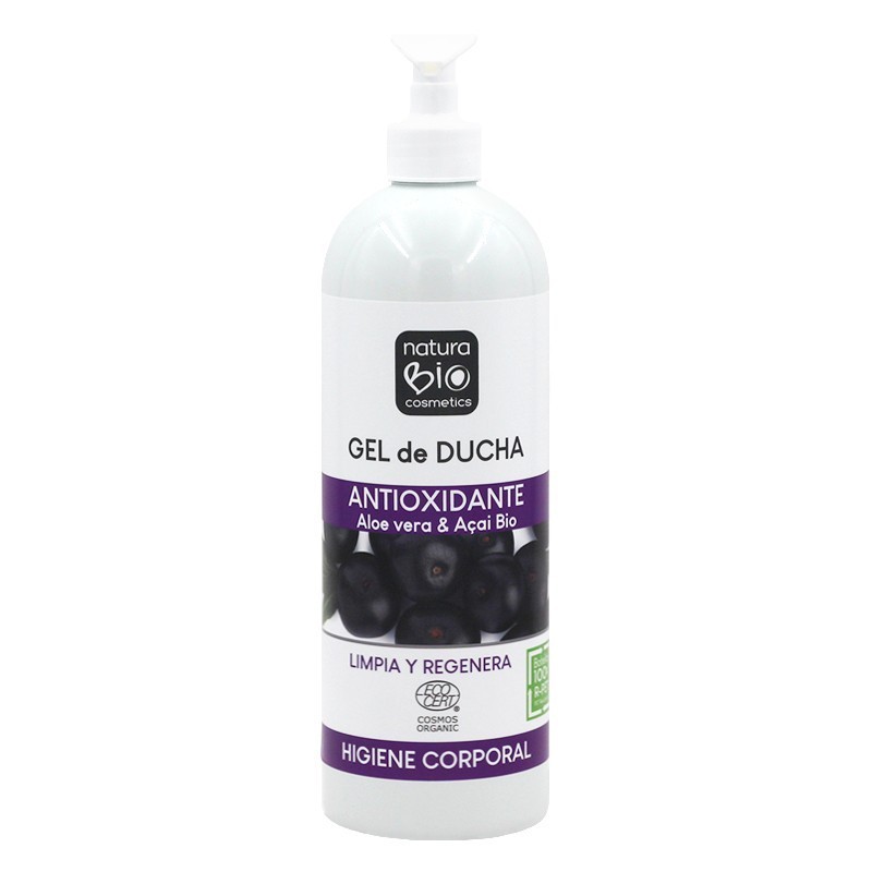 Gel ducha Antioxidante aloe & açai NaturaBIO 740 ml.