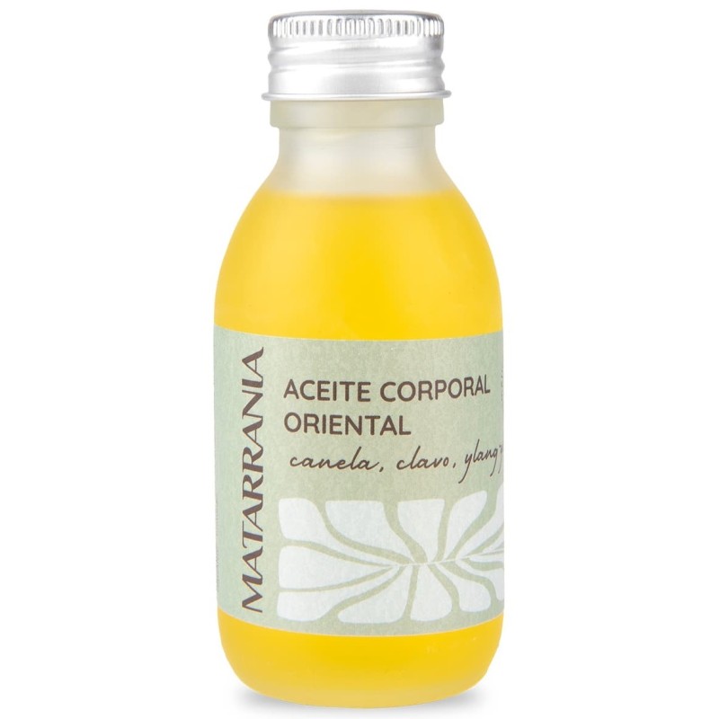 Aceite hidratante canela, clavo, ylang ylang Matarrania 100 ml.