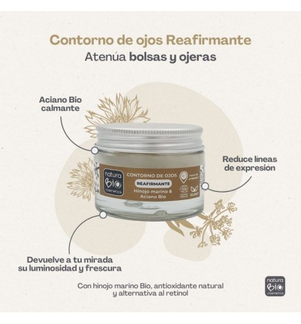 Contorno ojos Reafirmante Hinojo NaturaBIO Cosmetics 30 ml.