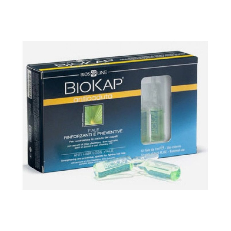 Ampollas fortalecedoras anti-caída Biokap 12 x 7 ml.