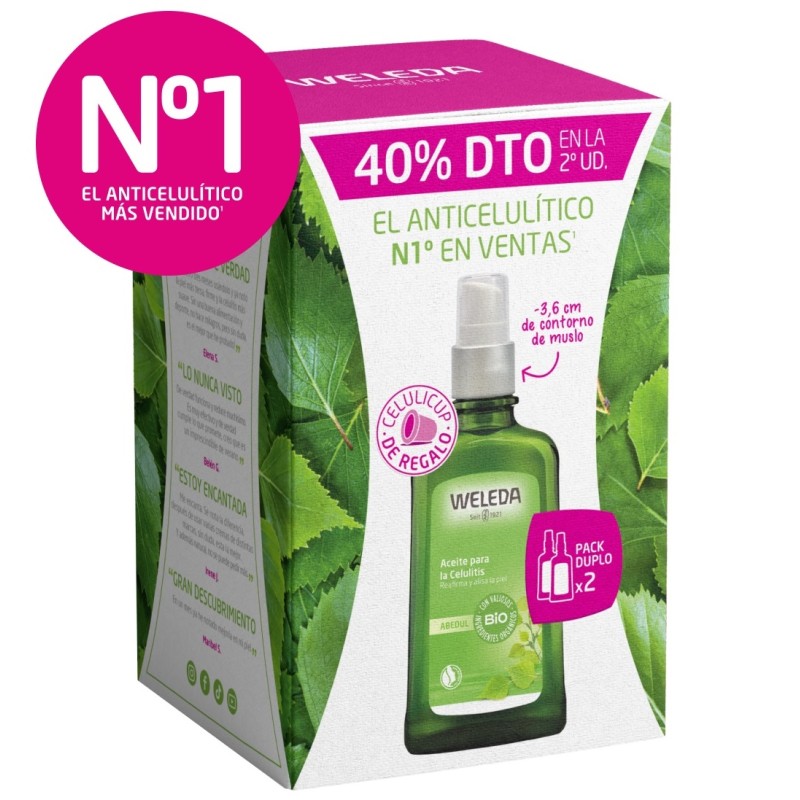 Doble pack de Aceite anticelulítico Abedul Weleda 2 x 100 ml. Doble pack de Aceite anticelulítico Abedul Weleda 2 x 100 ml.
