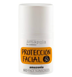 Crema hidratante facial con protección alta SPF50 Amapola Biocosmetics 50 ml.