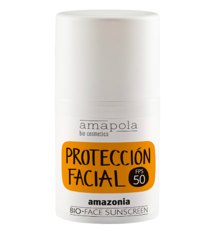 Crema hidratante facial con protección alta SPF50 Amapola Biocosmetics 50 ml.