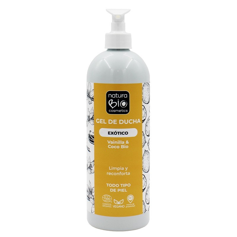 Gel de ducha Exótico vainilla y coco Bio NaturaBIO 740 ml. Gel de ducha Exótico vainilla y coco Bio NaturaBIO 740 ml.
