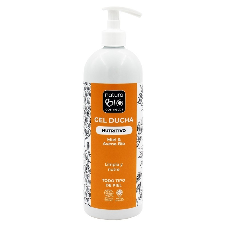 Gel de ducha Nutritivo miel y avena Bio NaturaBIO 740 ml. Gel de ducha Nutritivo miel y avena Bio NaturaBIO 740 ml.