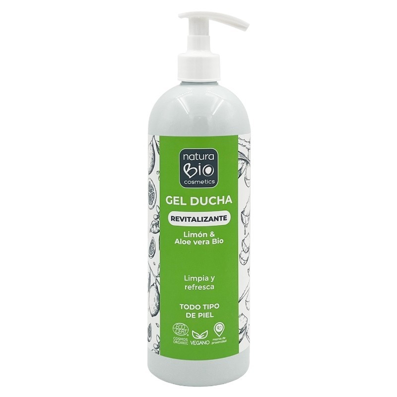 Gel de ducha Revitalizante con aloe vera Bio NaturaBIO 740 ml. Gel de ducha Revitalizante con aloe vera Bio NaturaBIO 740 ml.