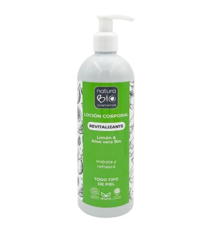 Loción corporal Revitalizante Limón Aloe Bio NaturaBIO 500 ml.