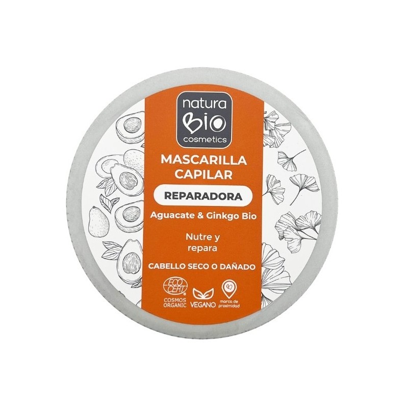Mascarilla Capilar Reparadora aguacate y ginkgo NaturaBIO 200 ml. Mascarilla Capilar Reparadora aguacate y ginkgo NaturaBIO 200 ml.