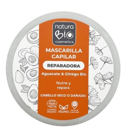 Mascarilla Capilar Reparadora aguacate y ginkgo NaturaBIO 200 ml.