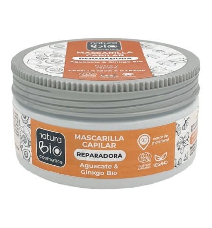 Mascarilla Capilar Reparadora aguacate y ginkgo NaturaBIO 200 ml.
